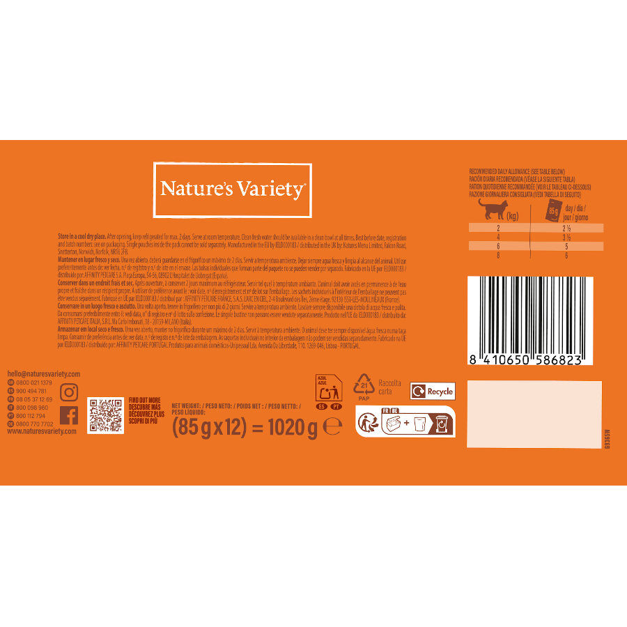 12 sobres x 85 g Nature's Variety Bocaditos de Pavo, At&uacute;n, Pollo y Salm&oacute;n Sobre en Salsa para gatos, , large Imagen numero 3